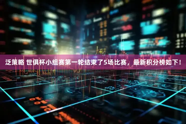 泛策略 世俱杯小组赛第一轮结束了5场比赛，最新积分榜如下！